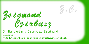 zsigmond czirbusz business card